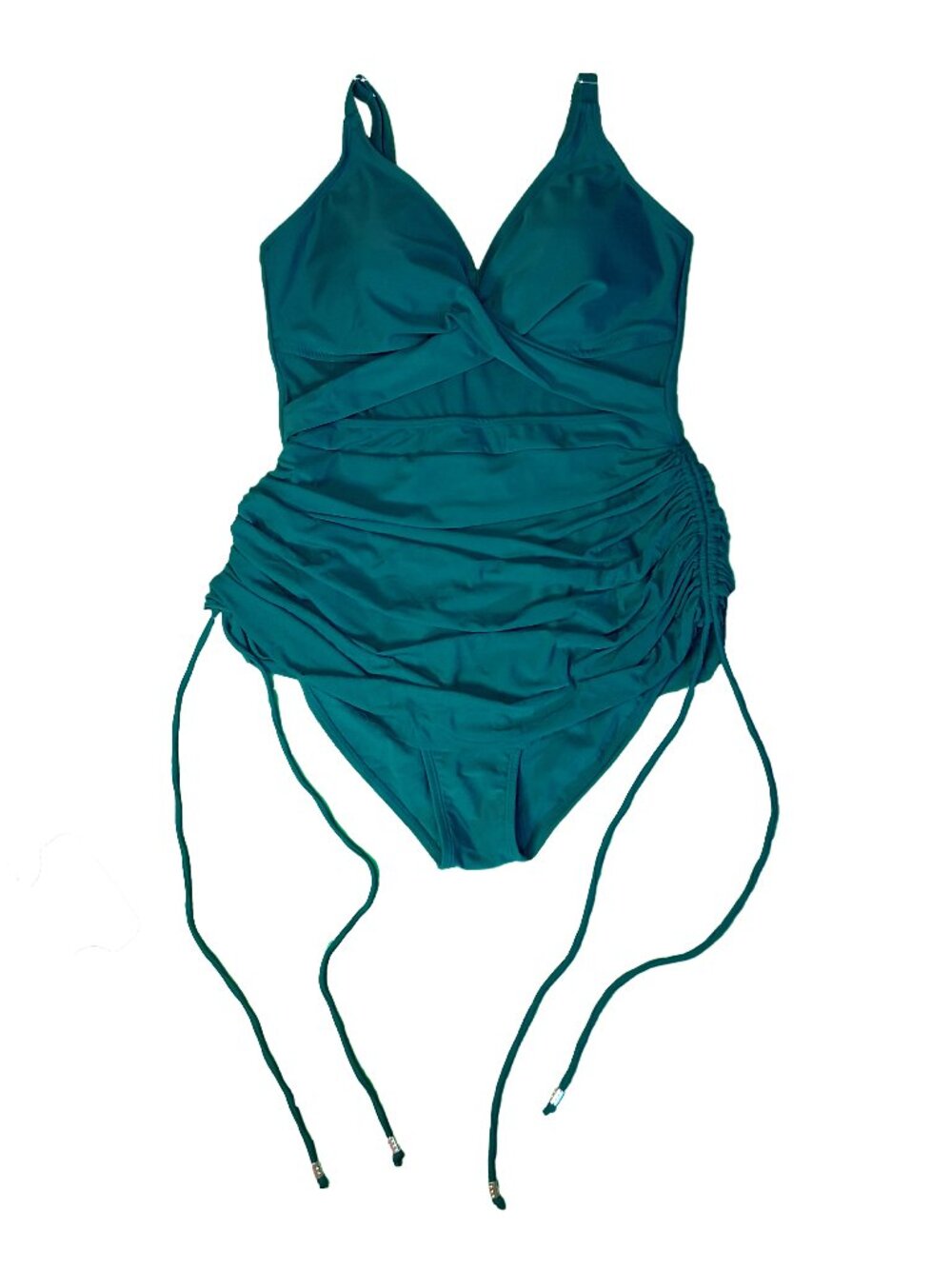 Blooming Jelly Dark Teal One-Piece Swimsuit With Adjustable Mesh Skirt Size L